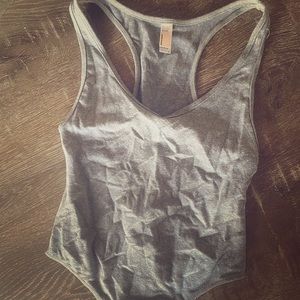 American Apparel grey thong bodysuit